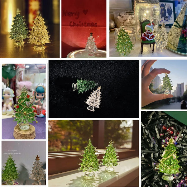 Christmas Tree Ornaments Luxurious Exquisite Cute mini Christmas Tree colored glaze Crafts New years gift