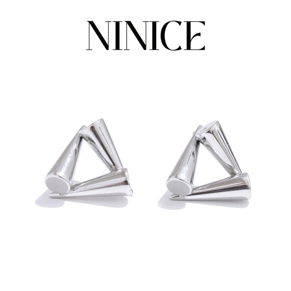 NiNice Minimalist Stainless Steel Triangle Stud Earrings Anti Allergy Fashion Daily Unusual Jewelry Accessories