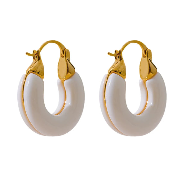Mchic Resin Earrings New in Earrings Arrings for Women Jewelry 2025 Trend Personalized Fashion Minimalist Gift with 14k Plating