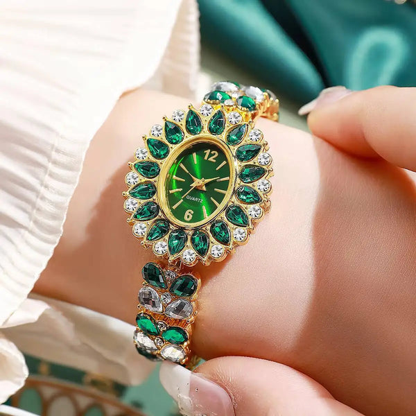Fashion Women Watches Luxury Rhinestone Bracelet Strap Quartz Wristwatch for Girls Clock Reloj Mujer