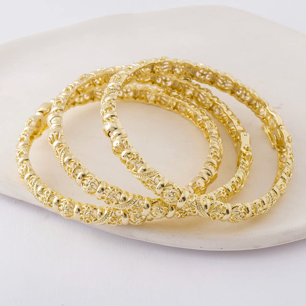 LUIZADA New Vintage Indian Women'S Bracelet African Wedding Luxury Gold Plated Bride Exquisite Lucky Bangle Jewelry