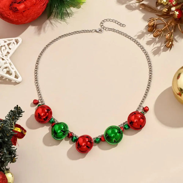 Vintage Necklace Christmas Bell Jewelry Set Bracelet Jewelry Accessories Xmas Clavicle Chain Alloy Earrings Decoration