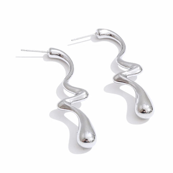 Stainless Steel Earrings Curved Geometric Fashion Design Selected Jewelry Gifts Wholesale