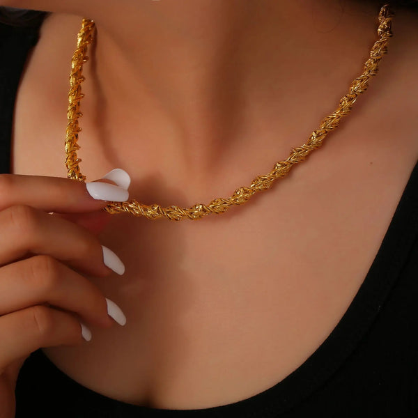 Modern Large 316L Stainless Steel Necklace Women's Luxury Gold Plated Thick Chain Hip Hop Waterproof Jewelry Accessories