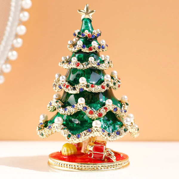 Christmas Tree Jewelry Box Crystal Hinged Box Jewelry Box Home Decoration Decoration, Children Dream Christmas Tree