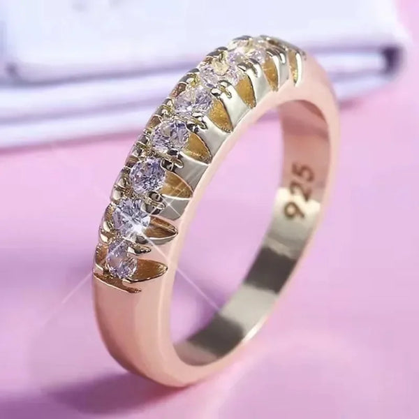 New Fashion Single Row Geometric Ring Women Light Luxury Shiny Zircon Ring Female Exquisite Jewelry Accessories طيز بنات صغار