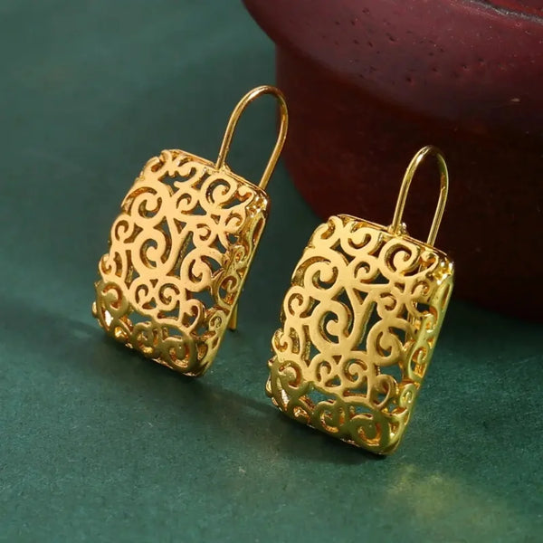 Sterling Silver Filigree Earrings  Intricate Cut Out Design Hypoallergenic Durable Gift for Mother Anniversary Birthday
