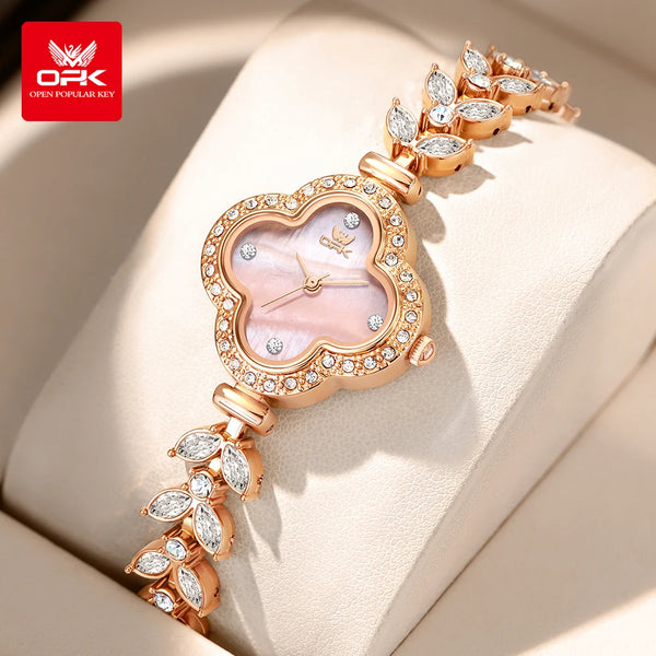 OPK 6049 Bracelet style flower dial women's quartz watch