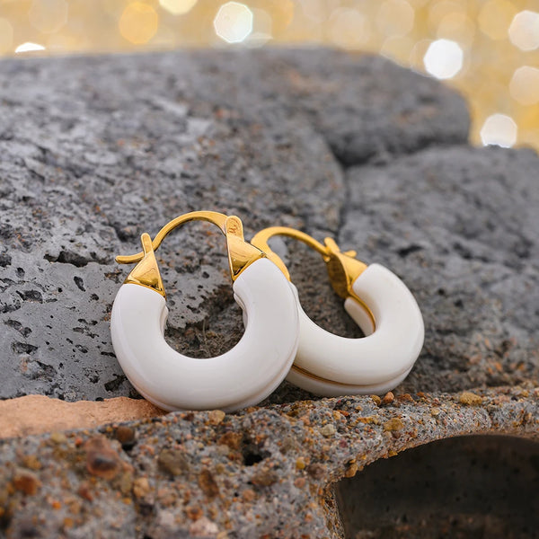 Mchic Resin Earrings New in Earrings Arrings for Women Jewelry 2025 Trend Personalized Fashion Minimalist Gift with 14k Plating