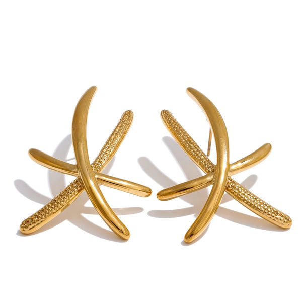 Yhpup Statement Stainless Steel Geometric Unusual Earrings Waterproof Metal Gold Silver Color Charm Fashion Jewelry Accessories